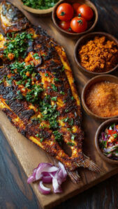 wood fired grilled catfish based in africa rich in